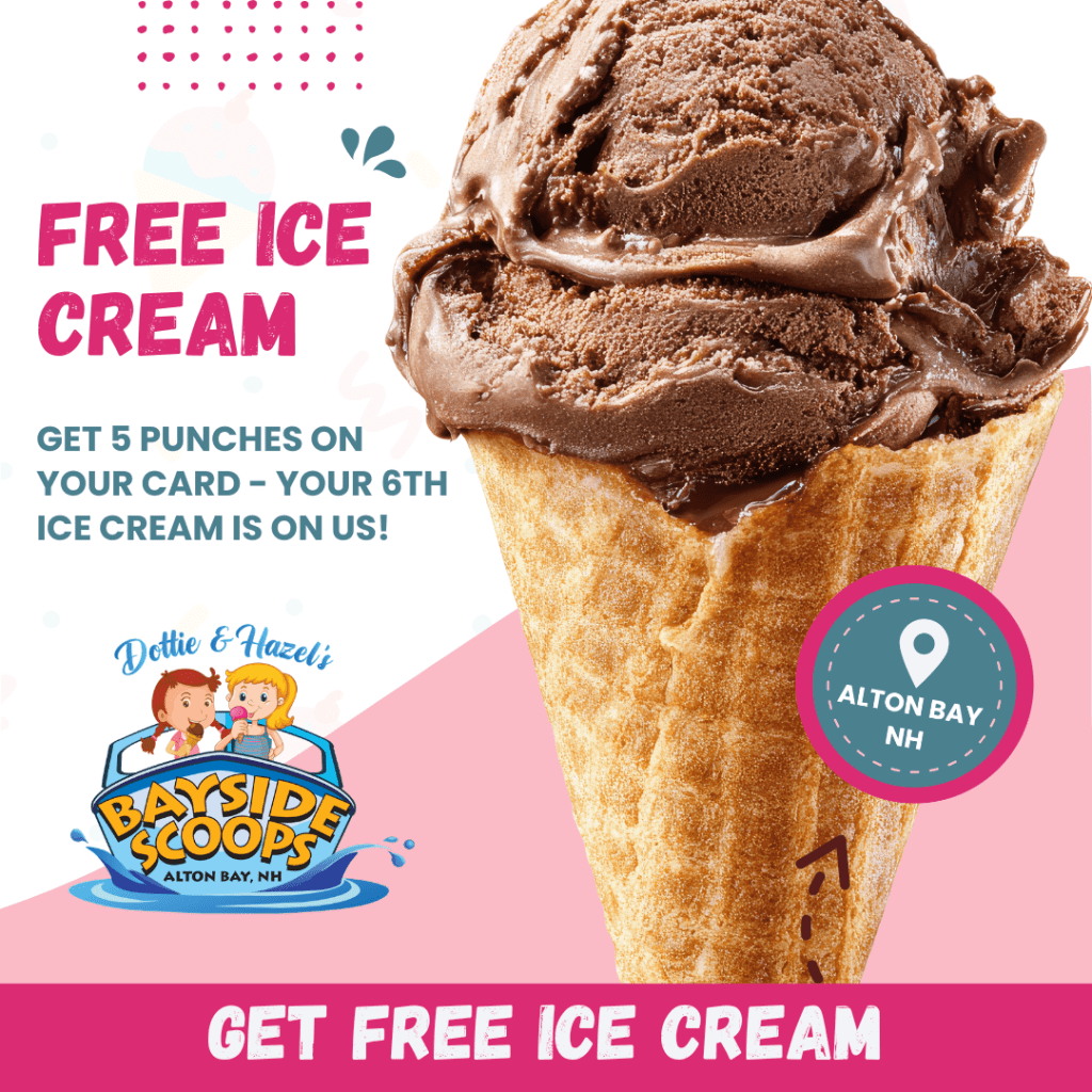 free cone punch card, buy 5 get 1 free